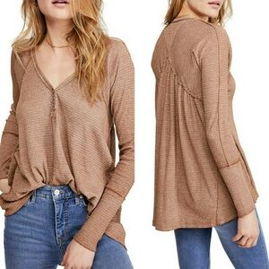 We The Free Brown Long Sleeve Top